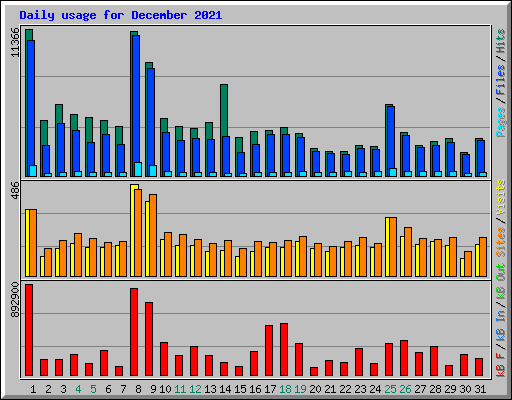 Daily usage for December 2021