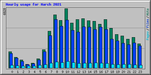 Hourly usage for March 2021