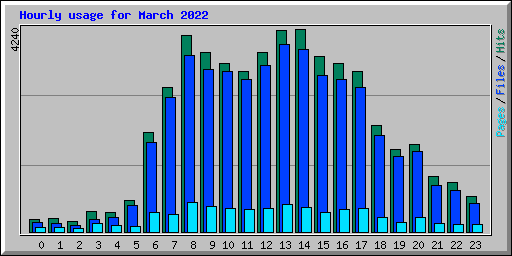 Hourly usage for March 2022