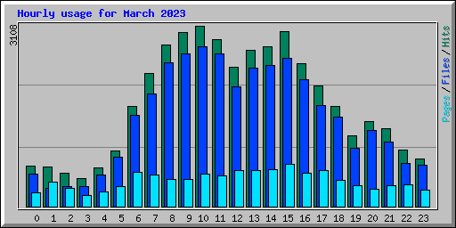 Hourly usage for March 2023
