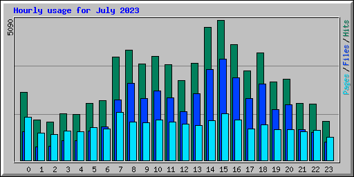 Hourly usage for July 2023