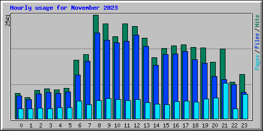 Hourly usage for November 2023