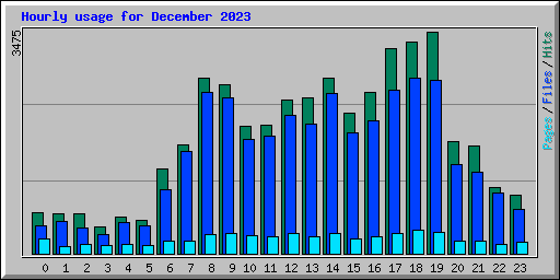 Hourly usage for December 2023