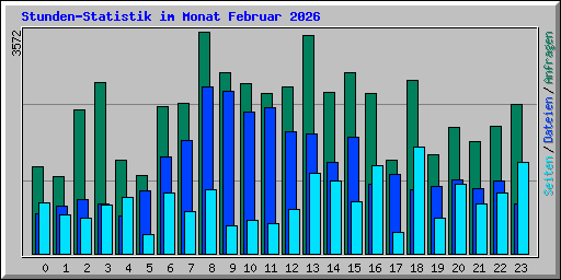 Stunden-Statistik im Monat Februar 2026