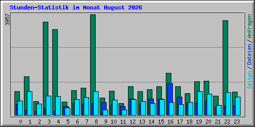 Stunden-Statistik im Monat August 2026
